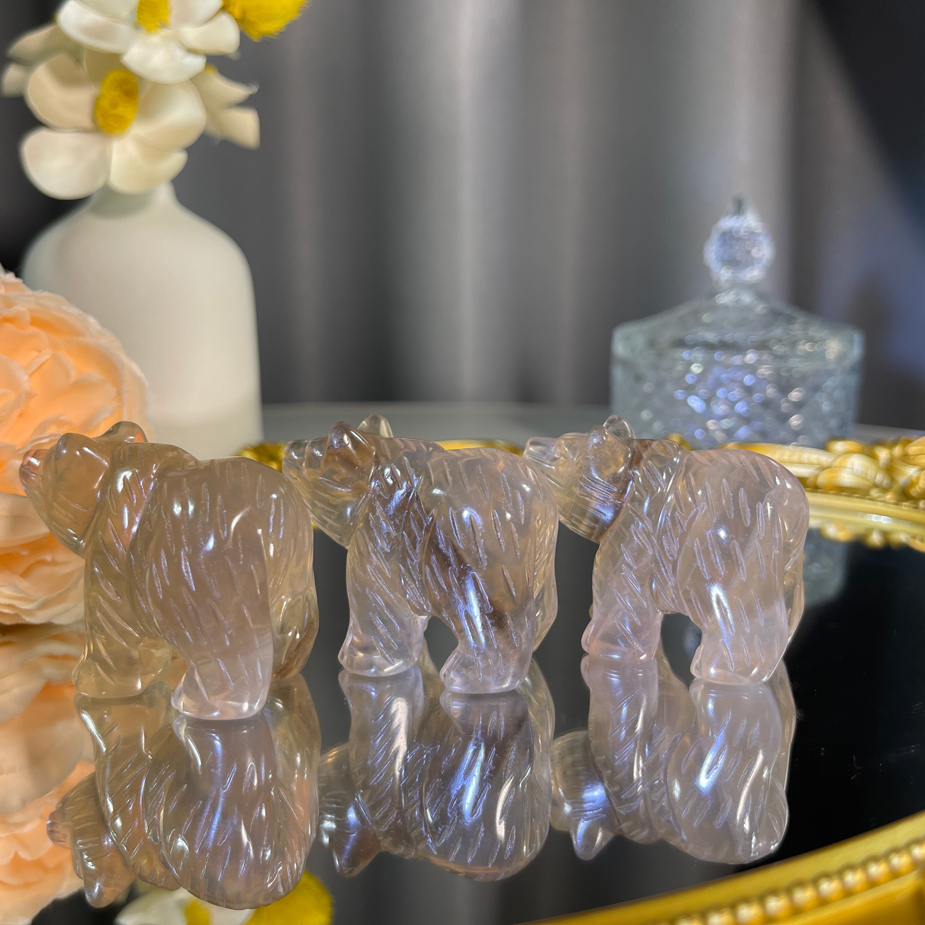 1.4"+ Yellow Fluorite Bear 1PC