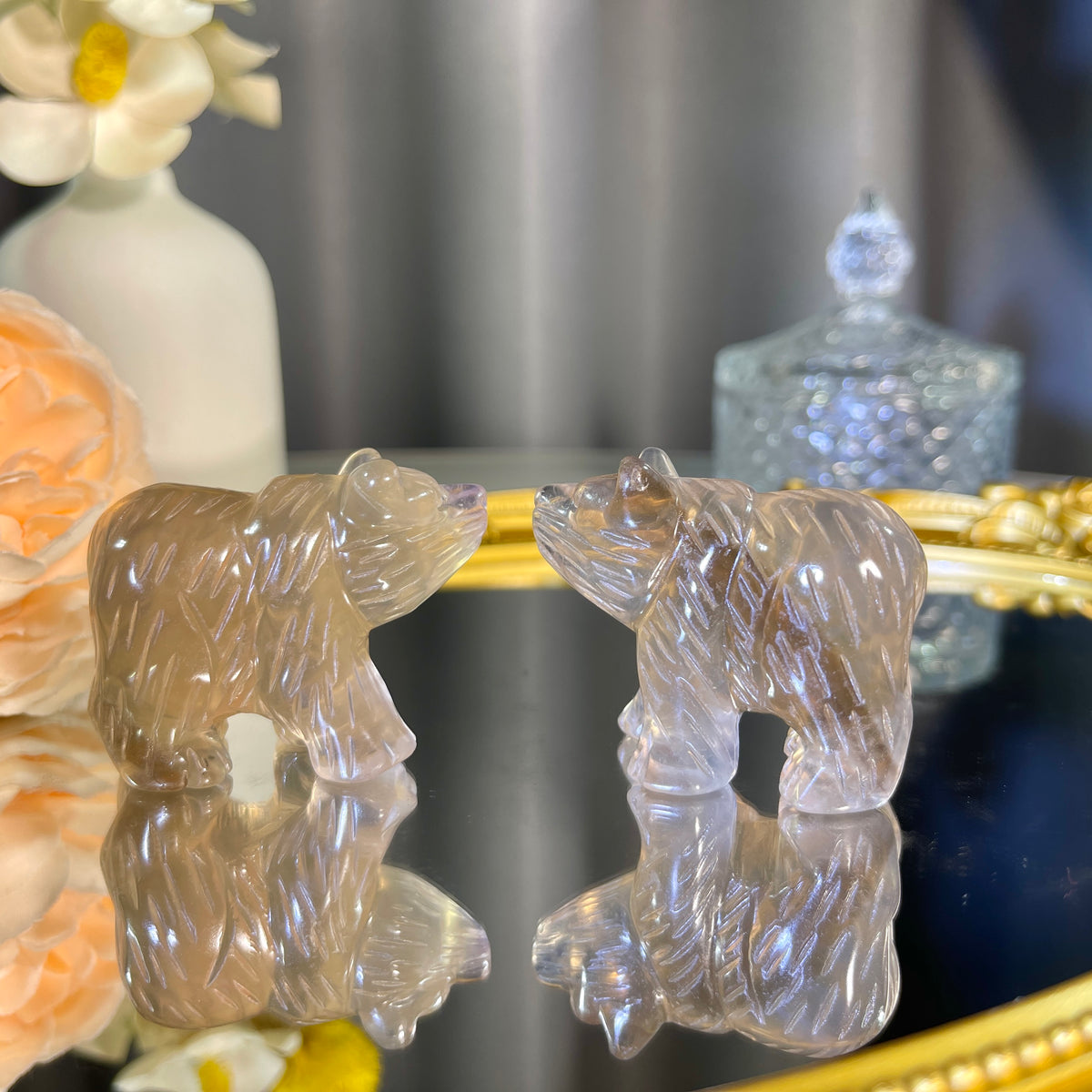 1.4"+ Yellow Fluorite Bear 1PC