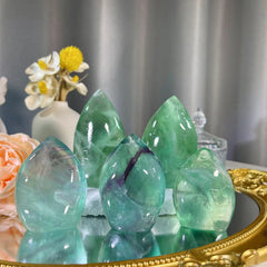 Green Fluorite Flame 1PC