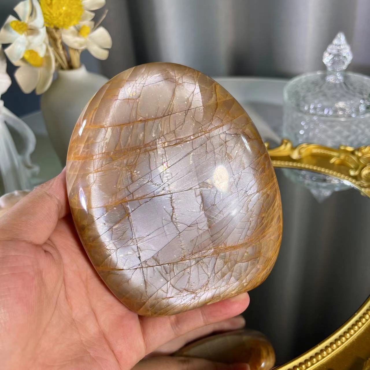 650g Orange Moonstone Freeform 1PC