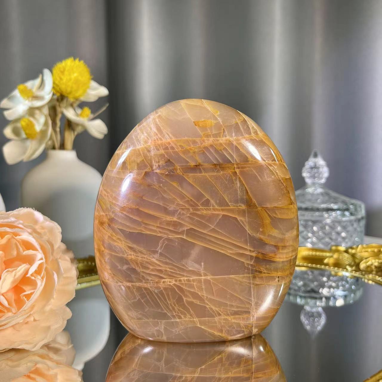 650g Orange Moonstone Freeform 1PC