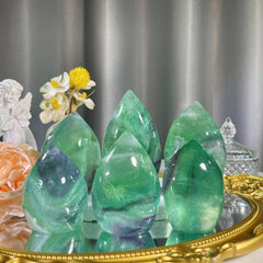 Green Fluorite Flame 1PC