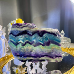 733g Rainbow Fluorite Slice 1PC