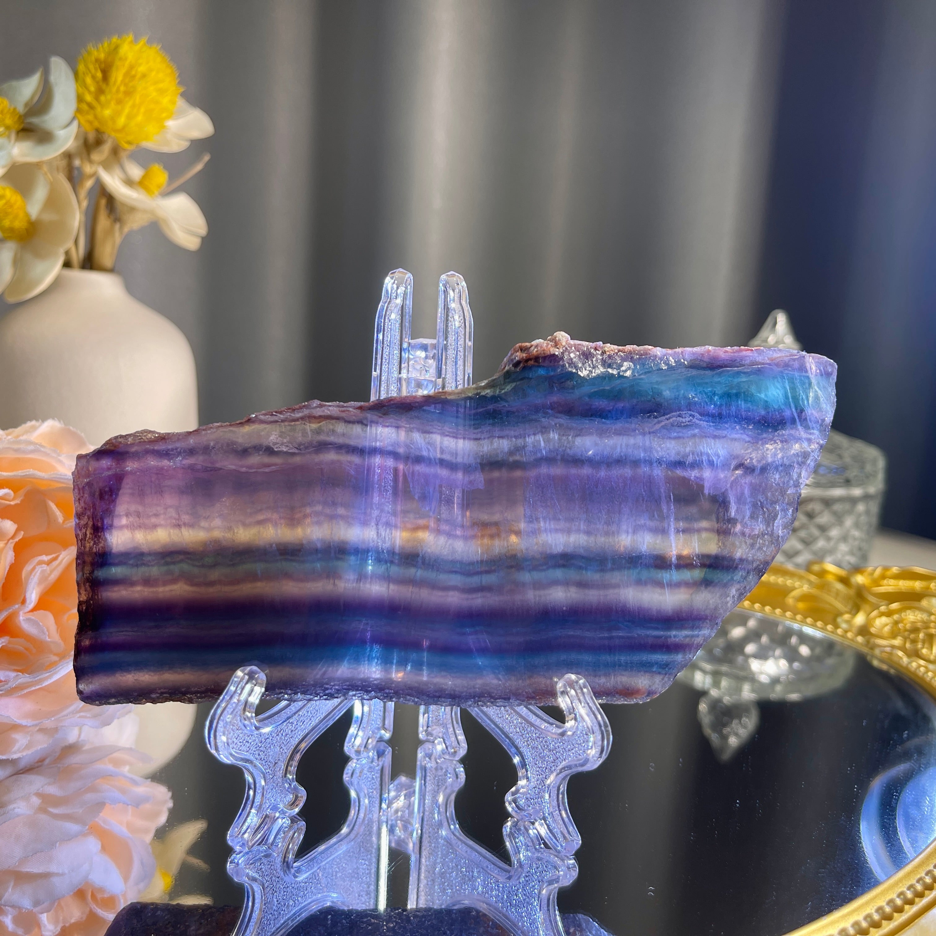 Rainbow Fluorite Slice 1PC