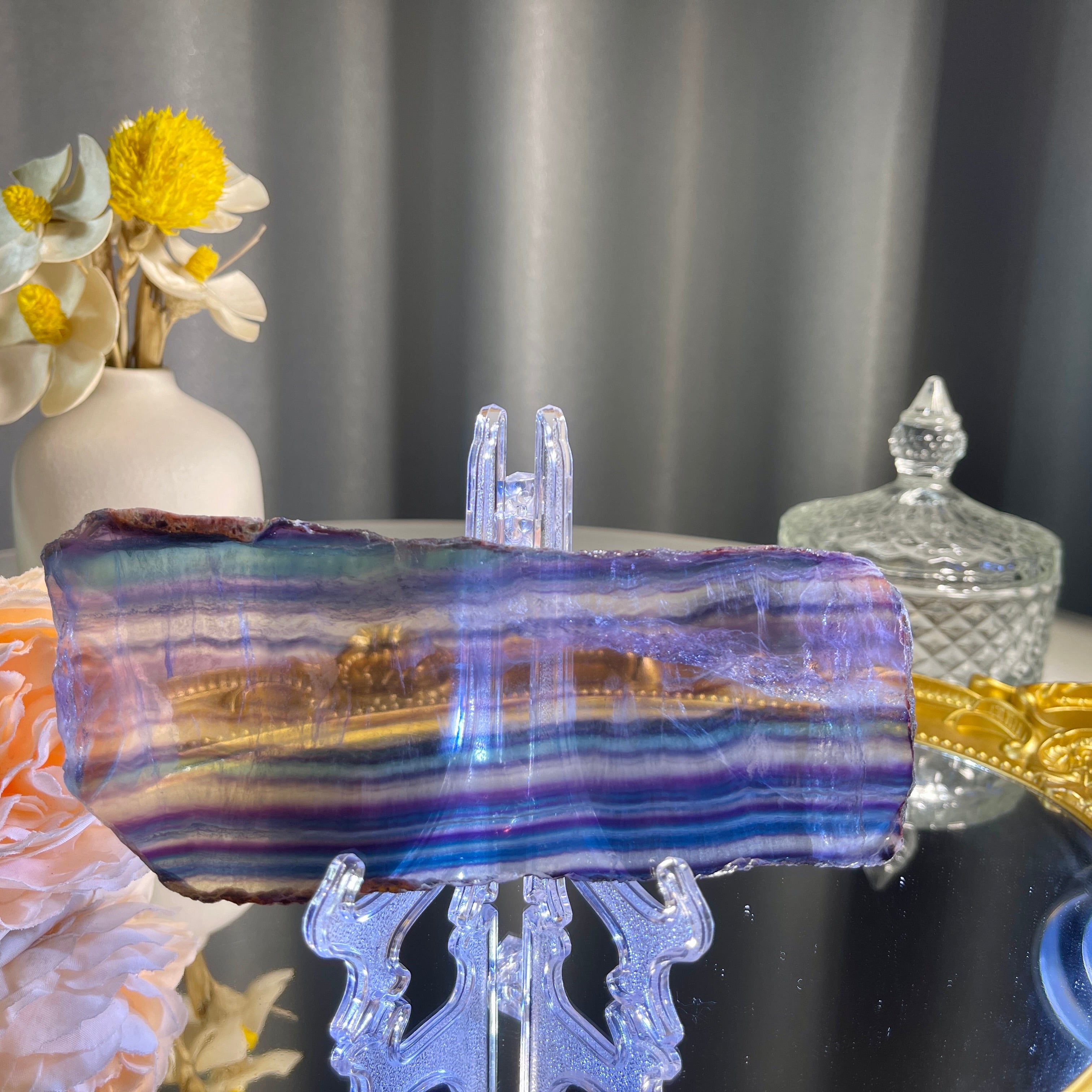 Rainbow Fluorite Slice 1PC