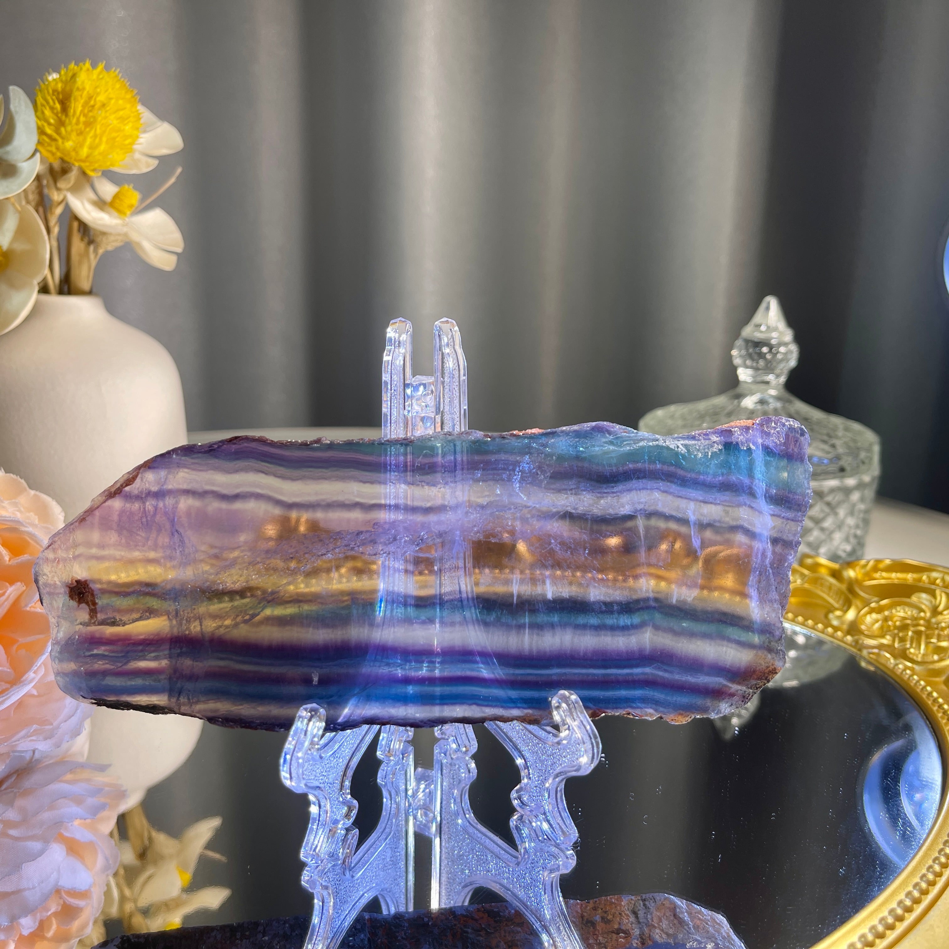 Rainbow Fluorite Slice 1PC