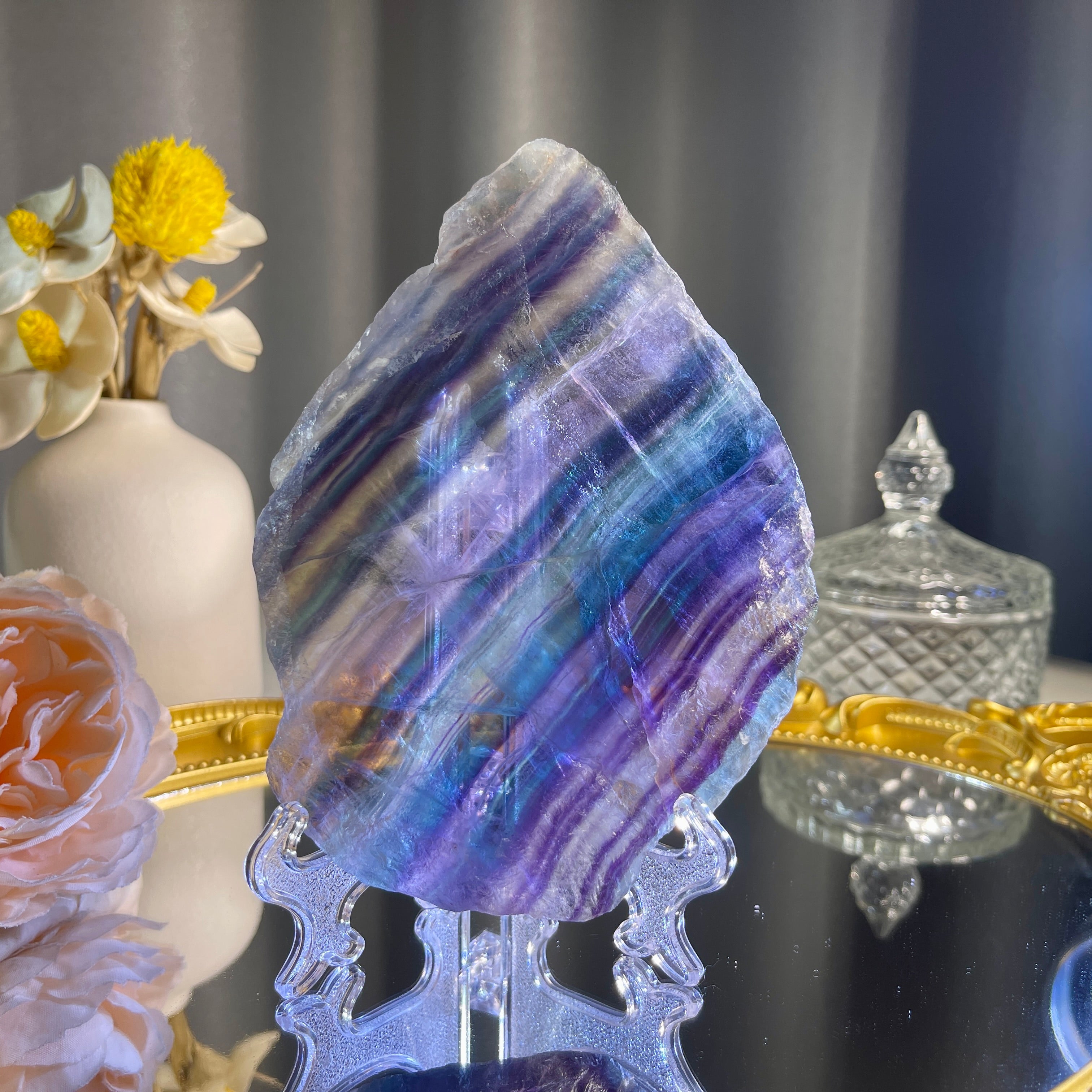 Rainbow Fluorite Slice 1PC