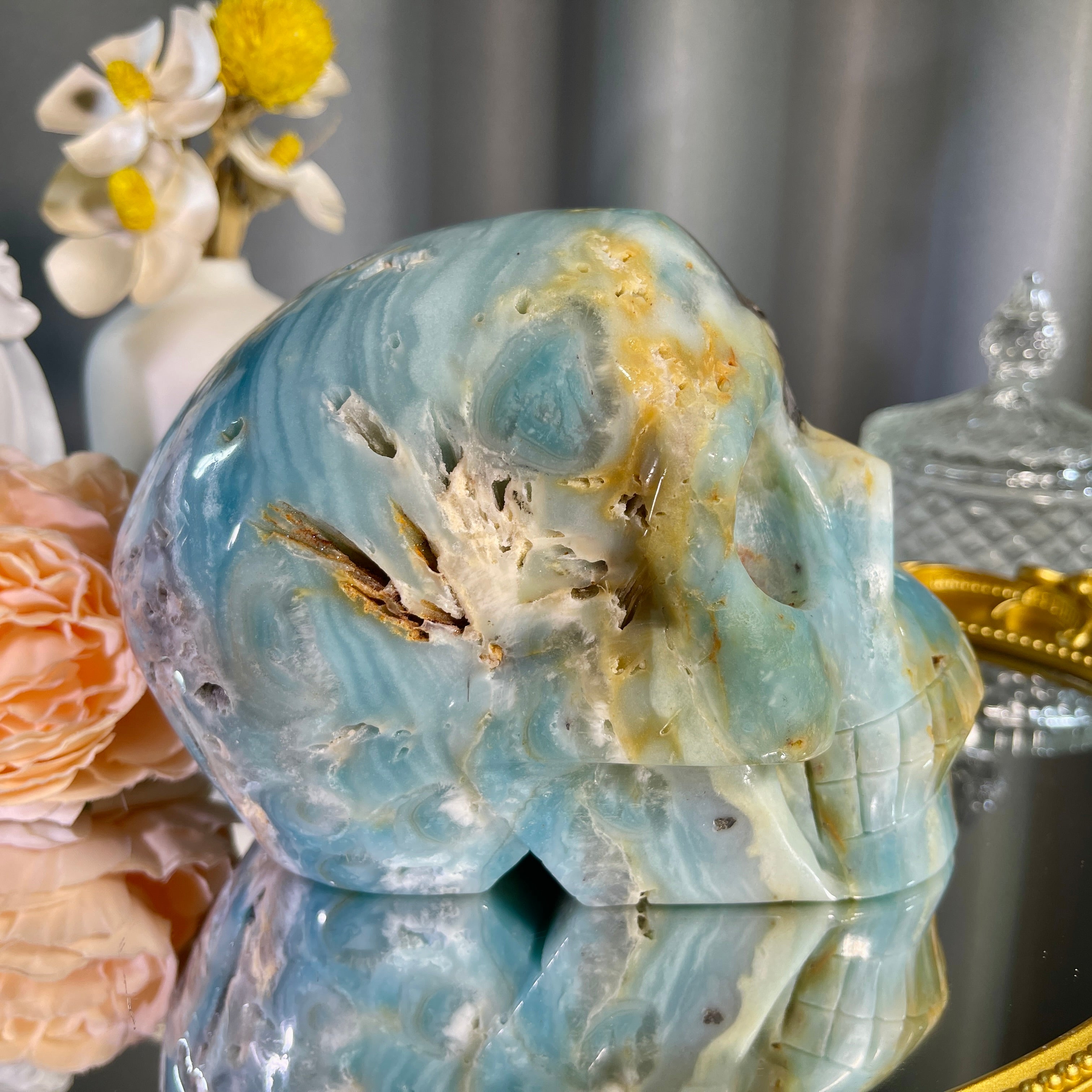 4.7"+ Amazonite Skull 1PC