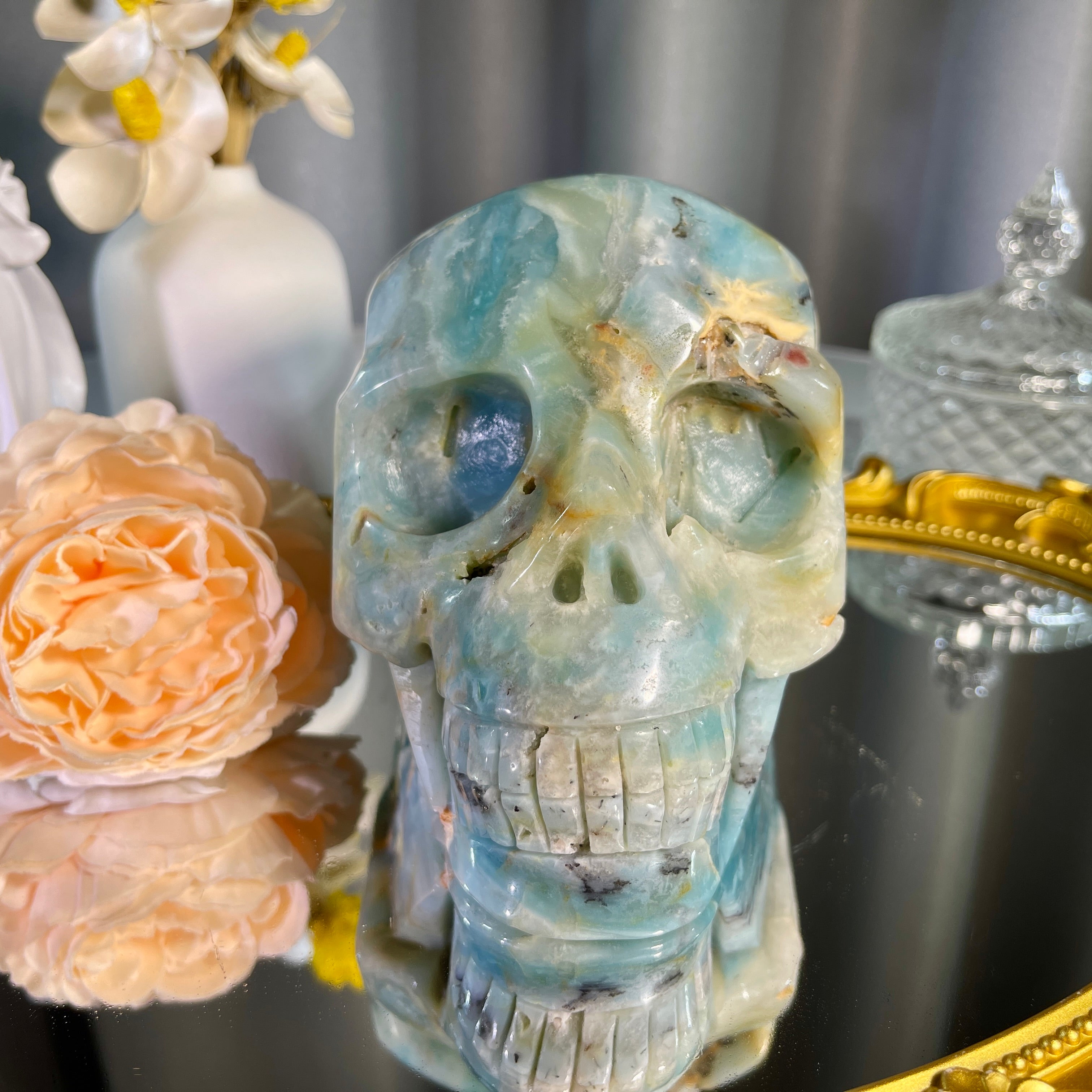 4.2"+ Amazonite Skull 1PC