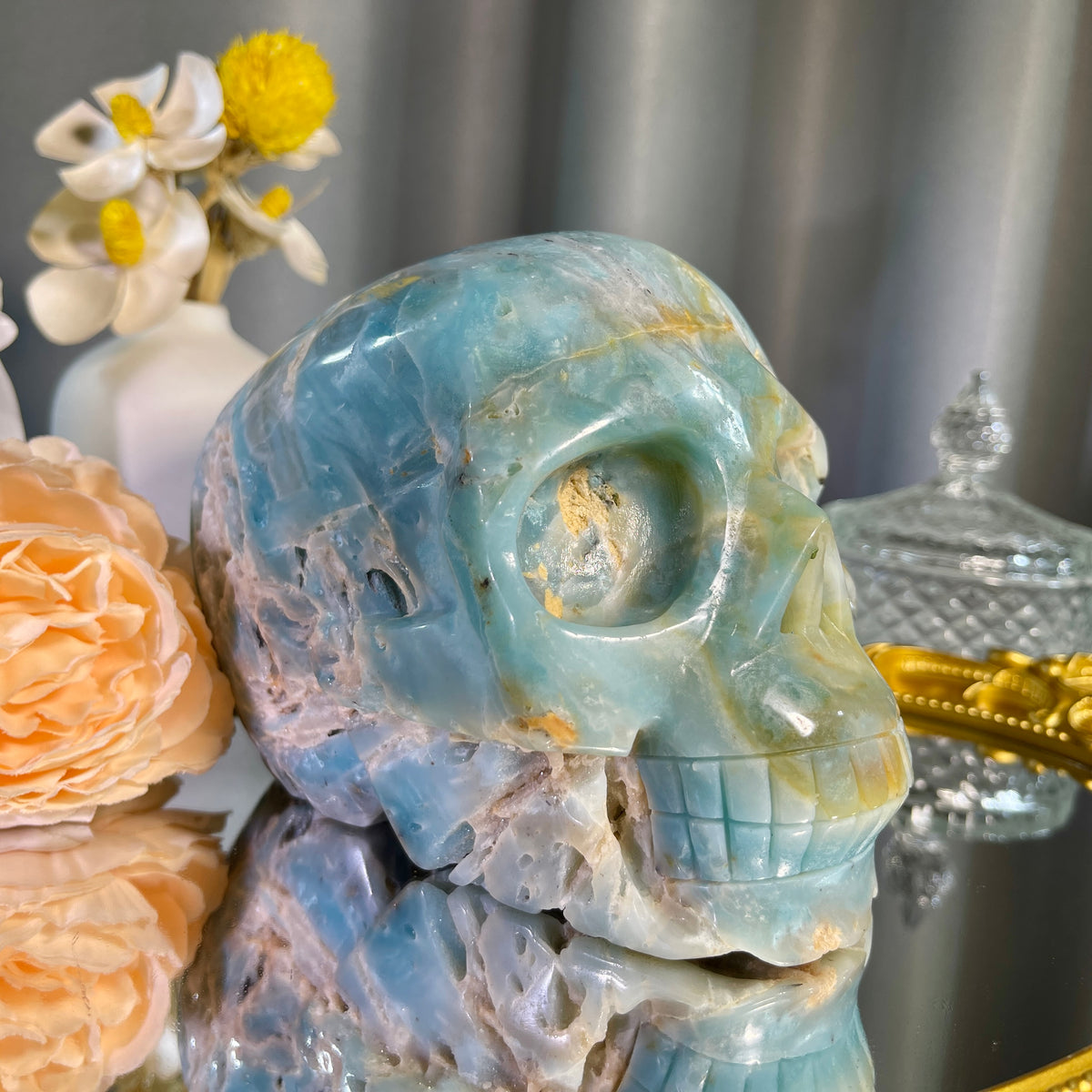 4.6"+ Amazonite Skull 1PC