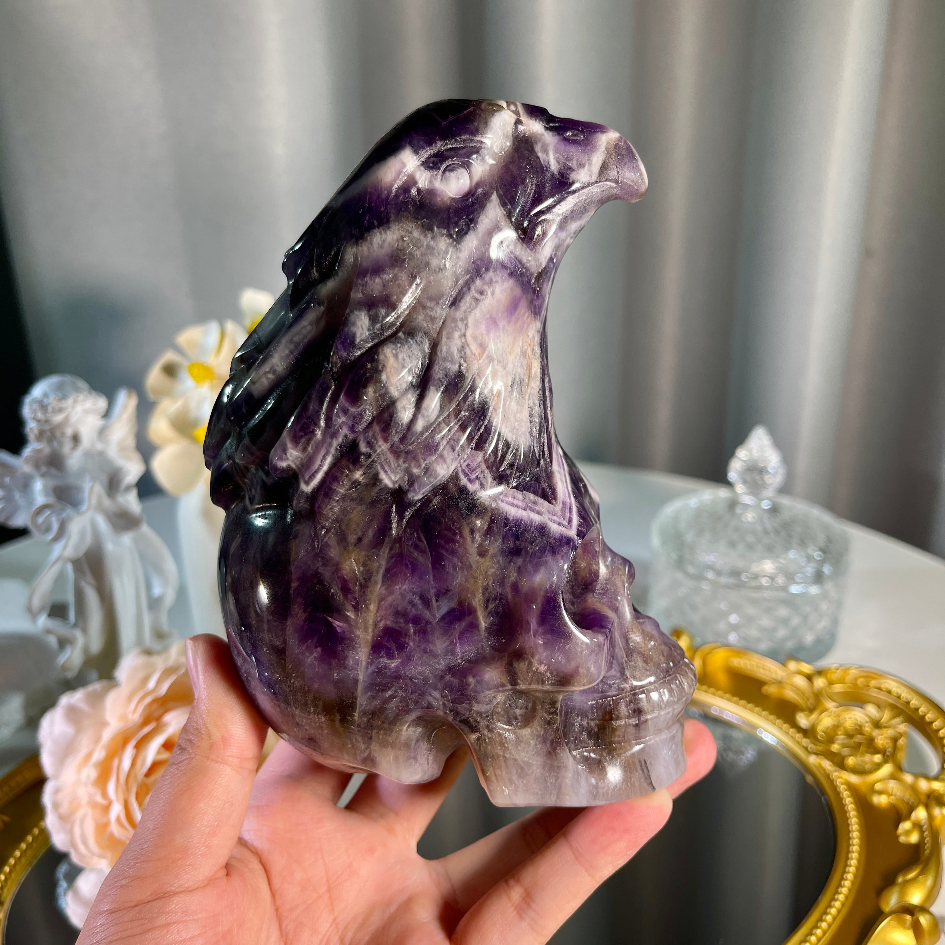 5.5"+ Dream Amethyst Eagle Skull 1PC