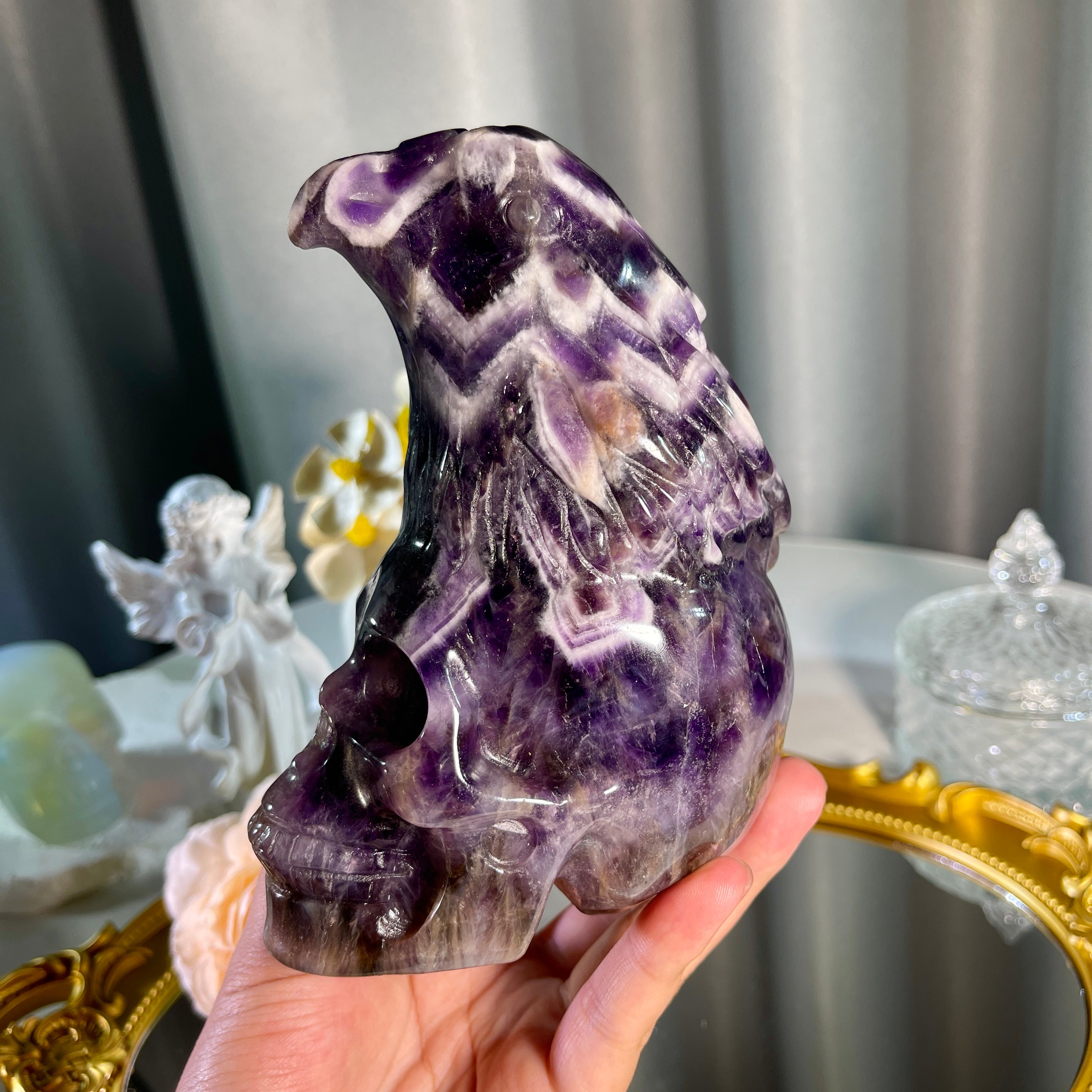 5.5"+ Dream Amethyst Eagle Skull 1PC