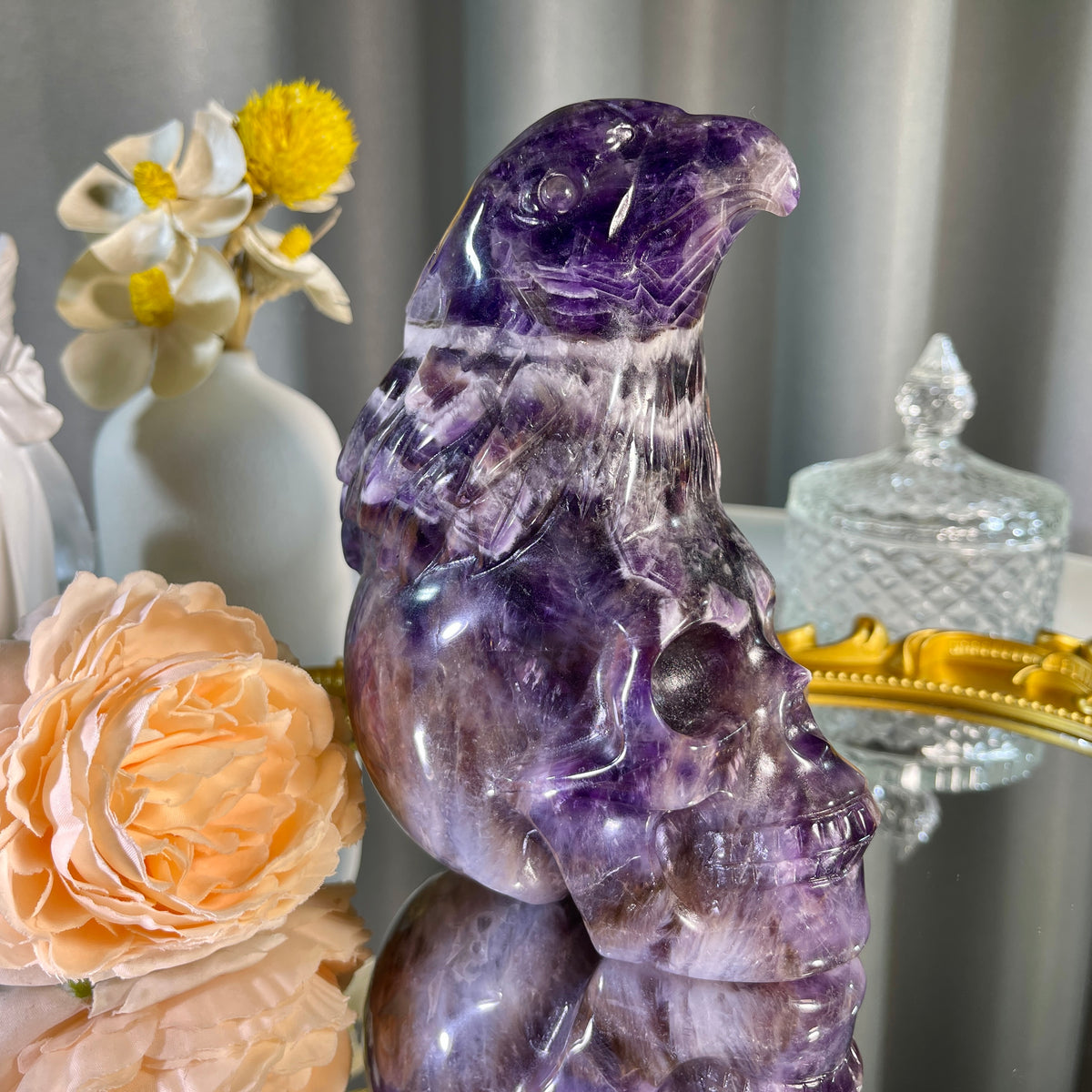 5.5"+ Dream Amethyst Eagle Skull 1PC