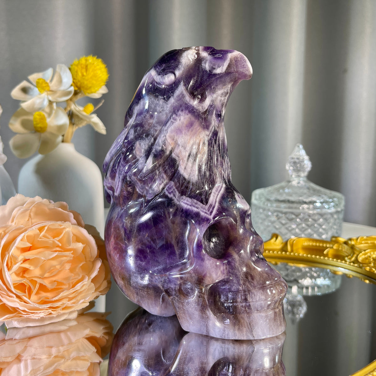 5.5"+ Dream Amethyst Eagle Skull 1PC