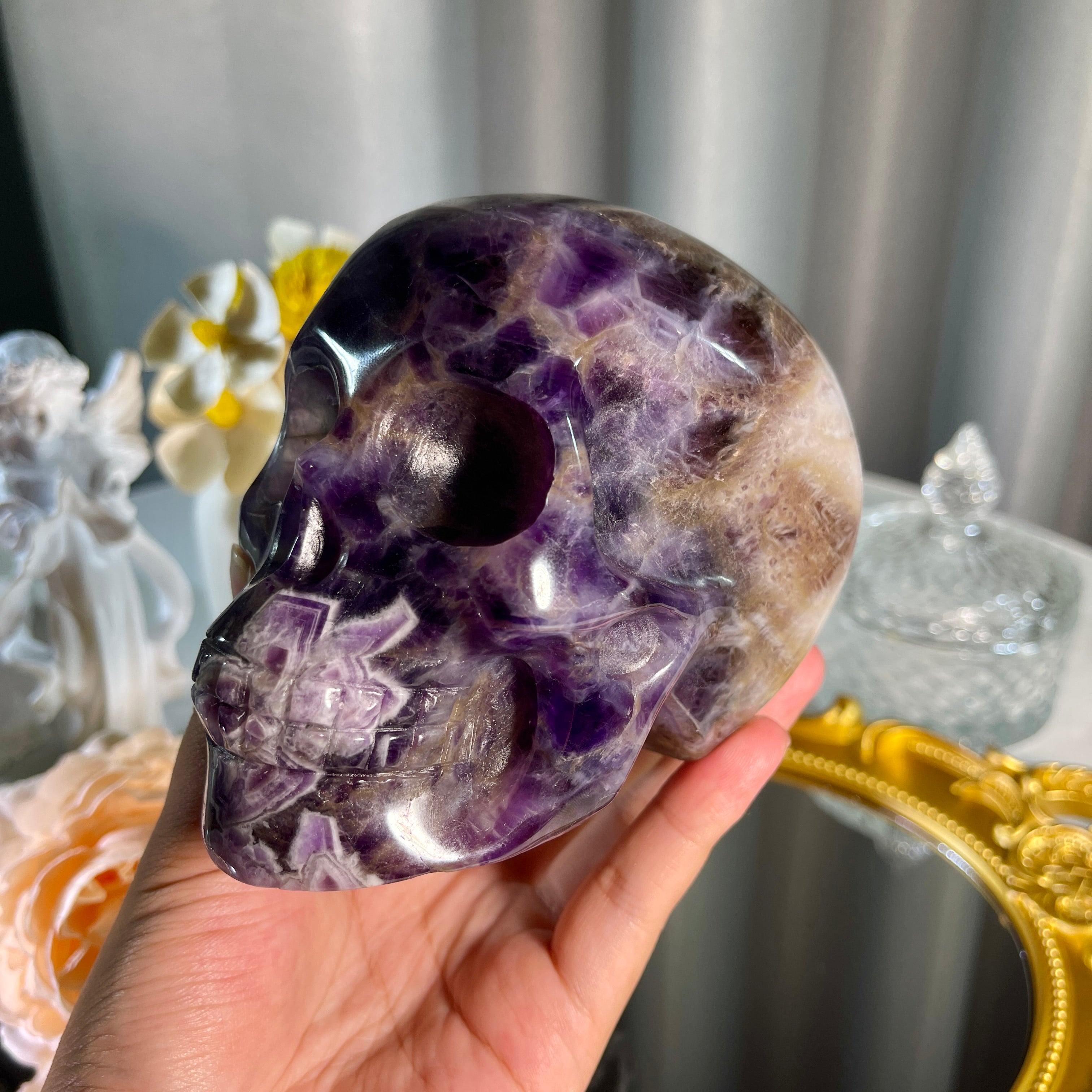 3.5"+ Dream Amethyst Skull 1PC