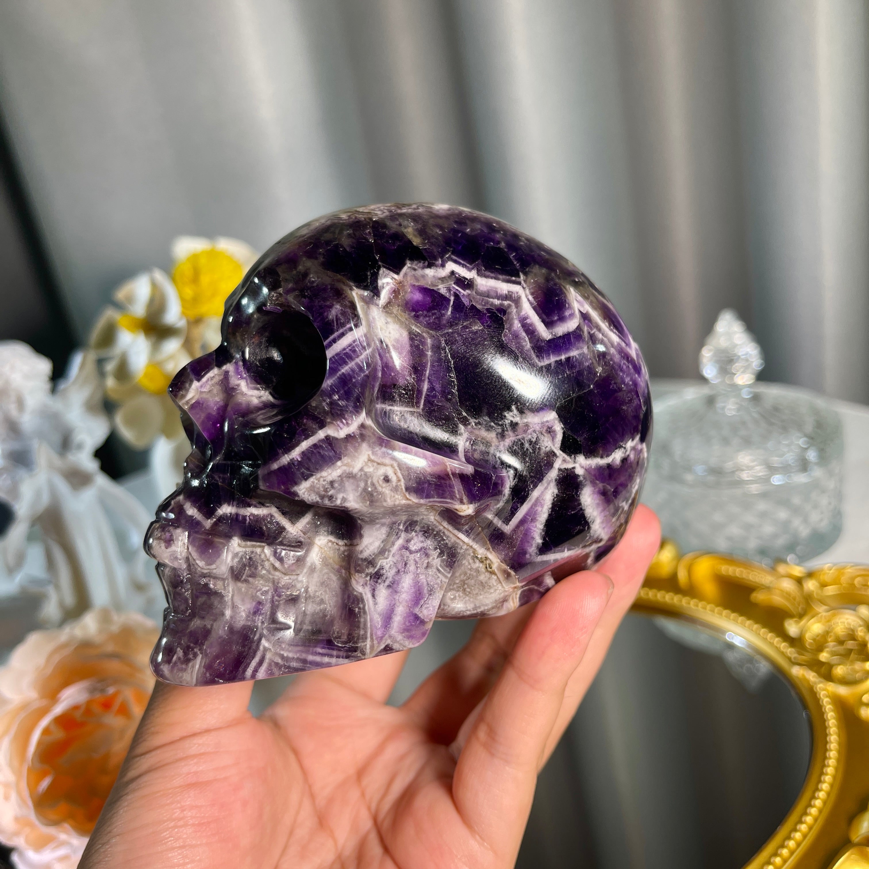 3.2"+ Dream Amethyst Skull 1PC