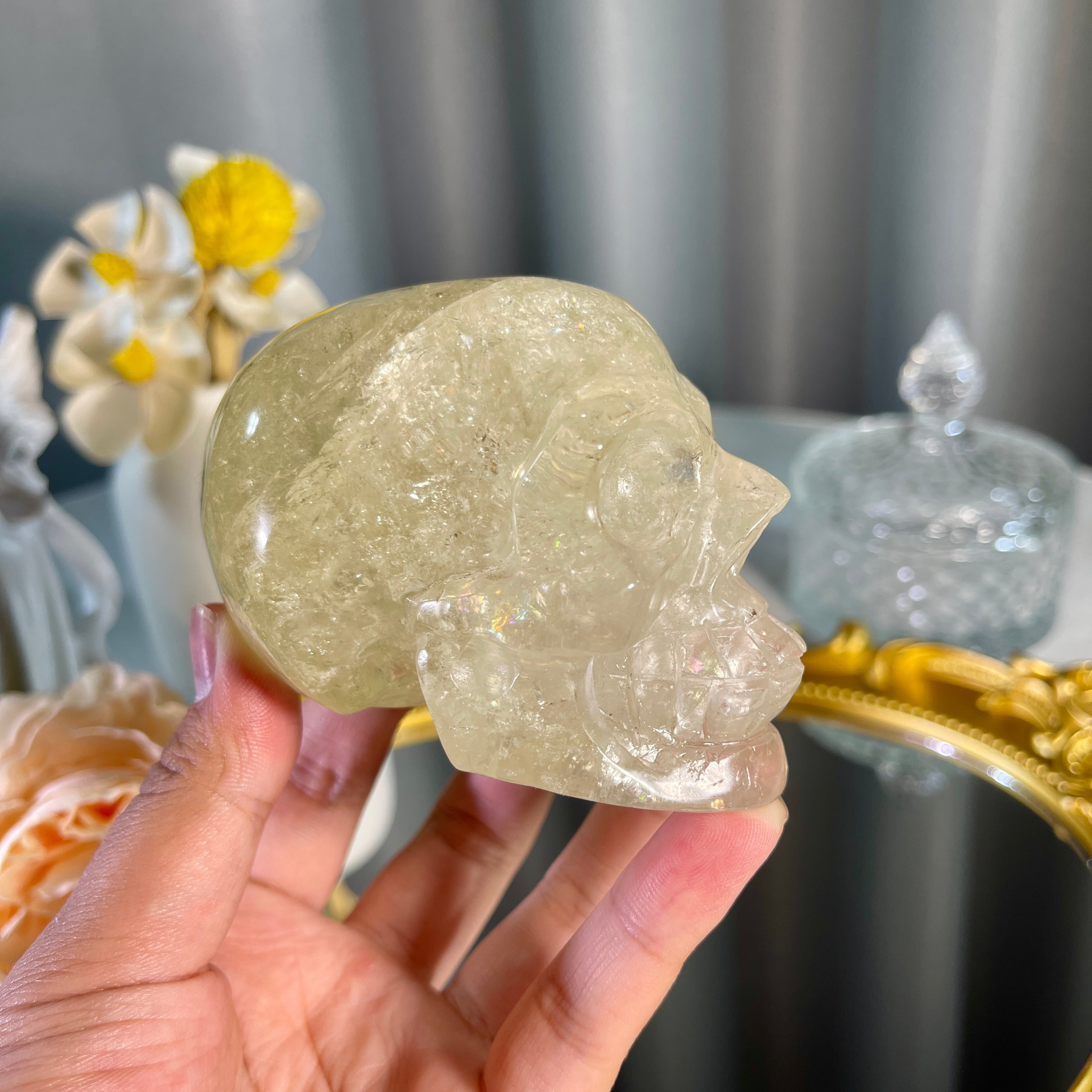 2.6"+ Citrine Skull 1PC