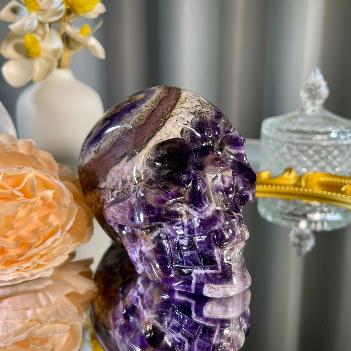 3.2"+ Dream Amethyst Skull 1PC