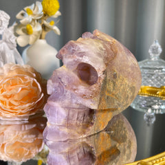 4.0"+ Amethyst Cluster Skull 1PC