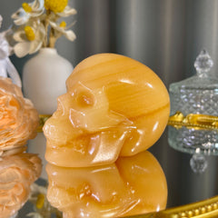 2.8"+ Yellow Calcite Skull 1PC