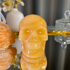 2.8"+ Yellow Calcite Skull 1PC