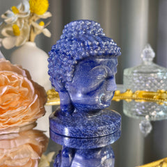 3.7"+ Blue Aventurine Buddha Head 1PC