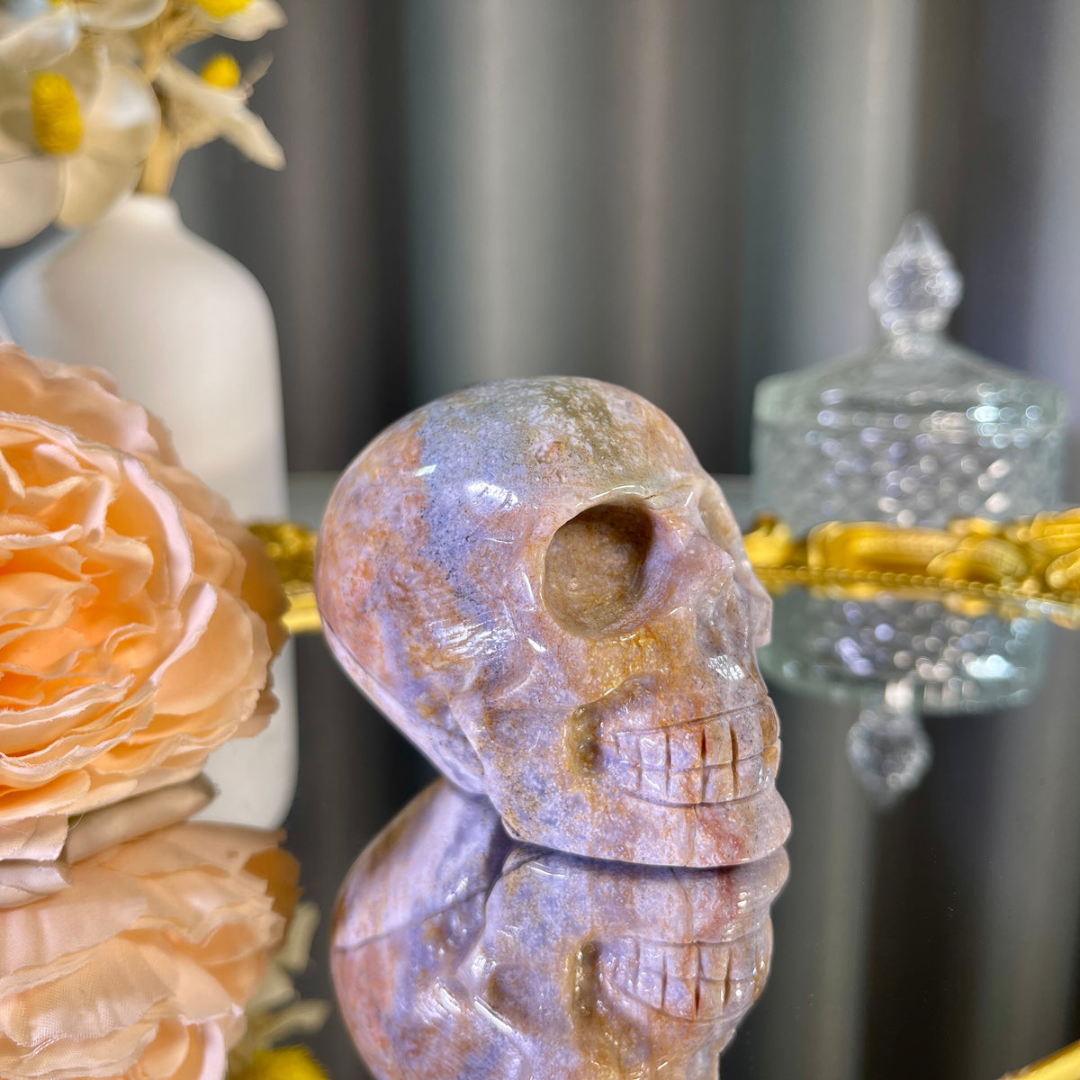 2"+Ocean Jasper Skull 1PC