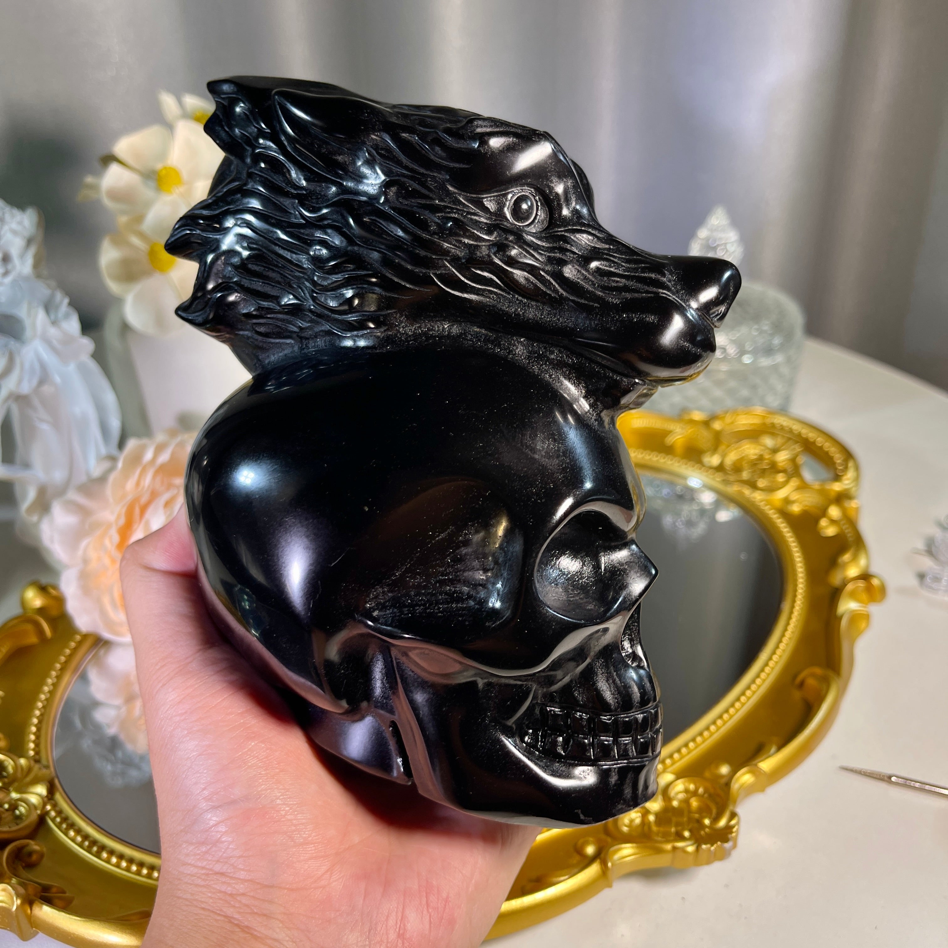 5.6"+ Obsidian Dragon Skull 1PC