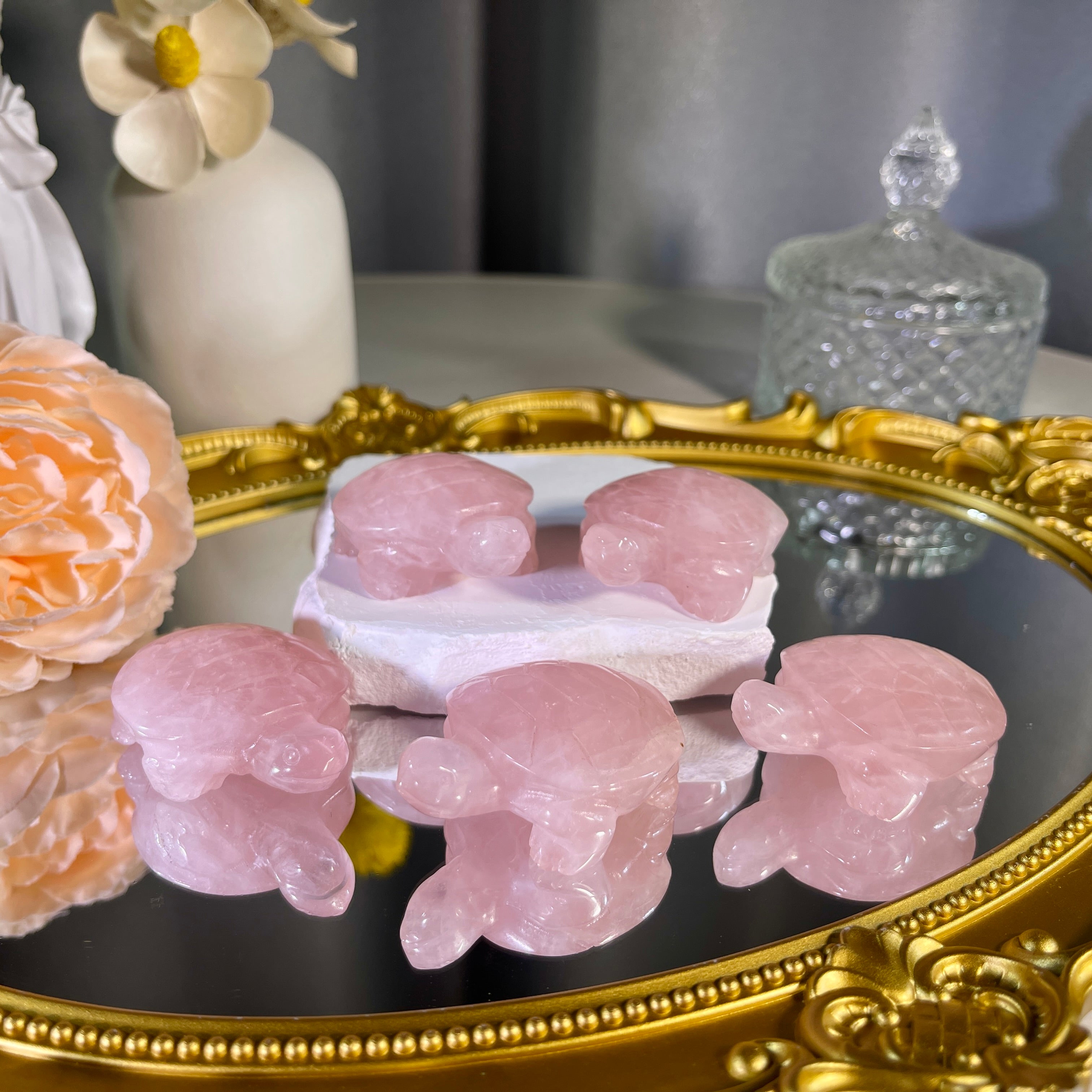 1.9"+ Rose Quartz Turtle 1PC