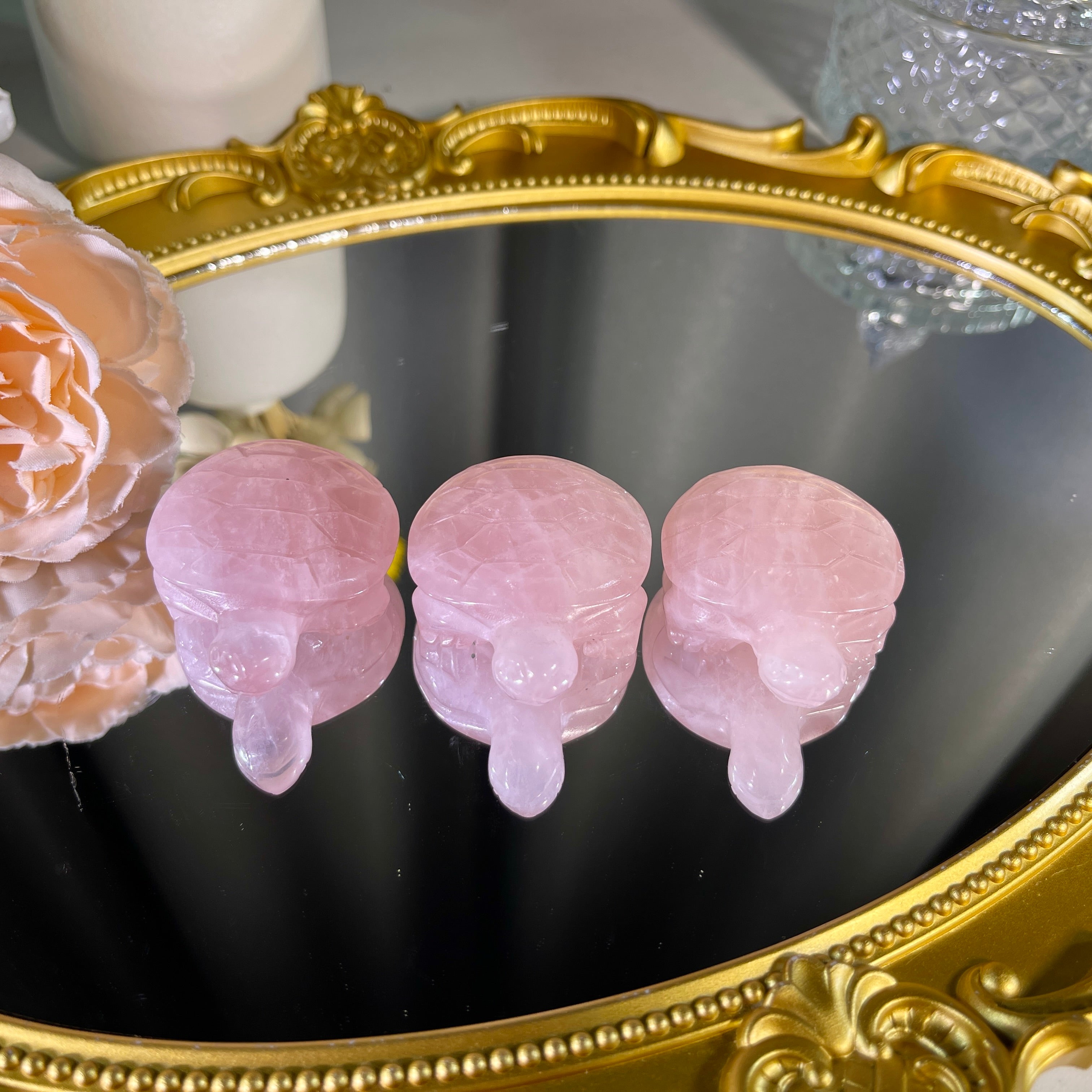 1.9"+ Rose Quartz Turtle 1PC