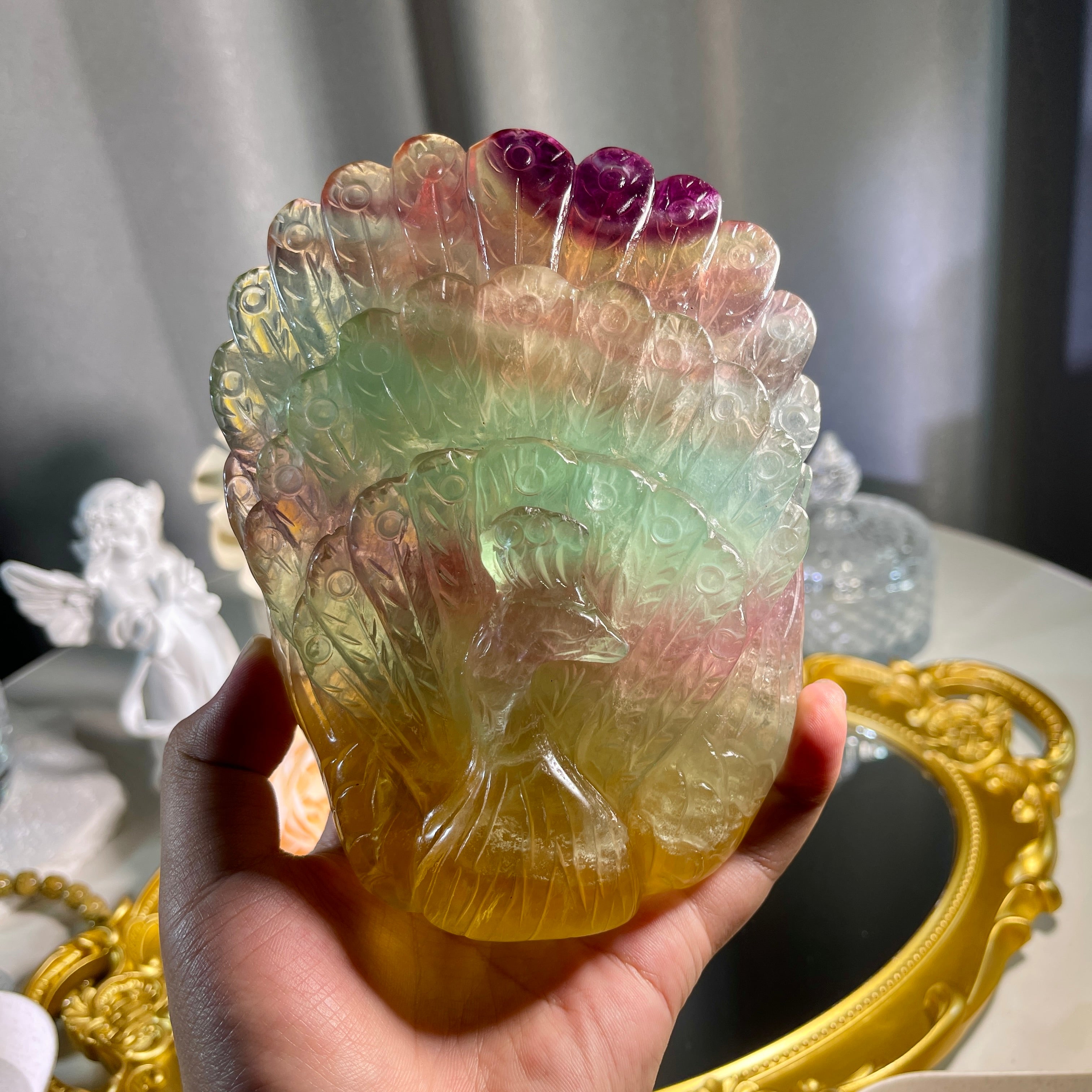 5.2"+ Candy Fluorite Peacock 1PC