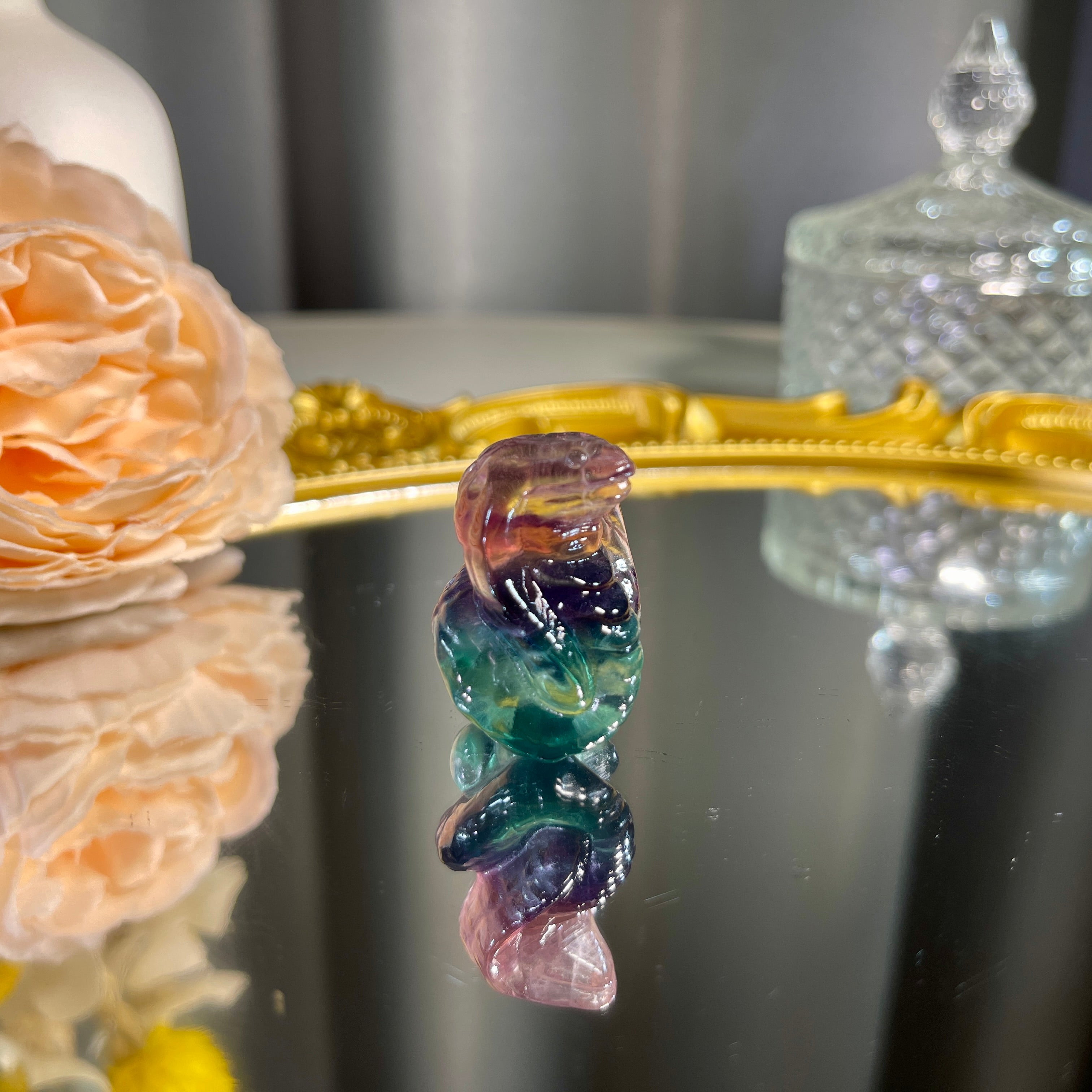 Rainbow Fluorite Animal Family 1PC