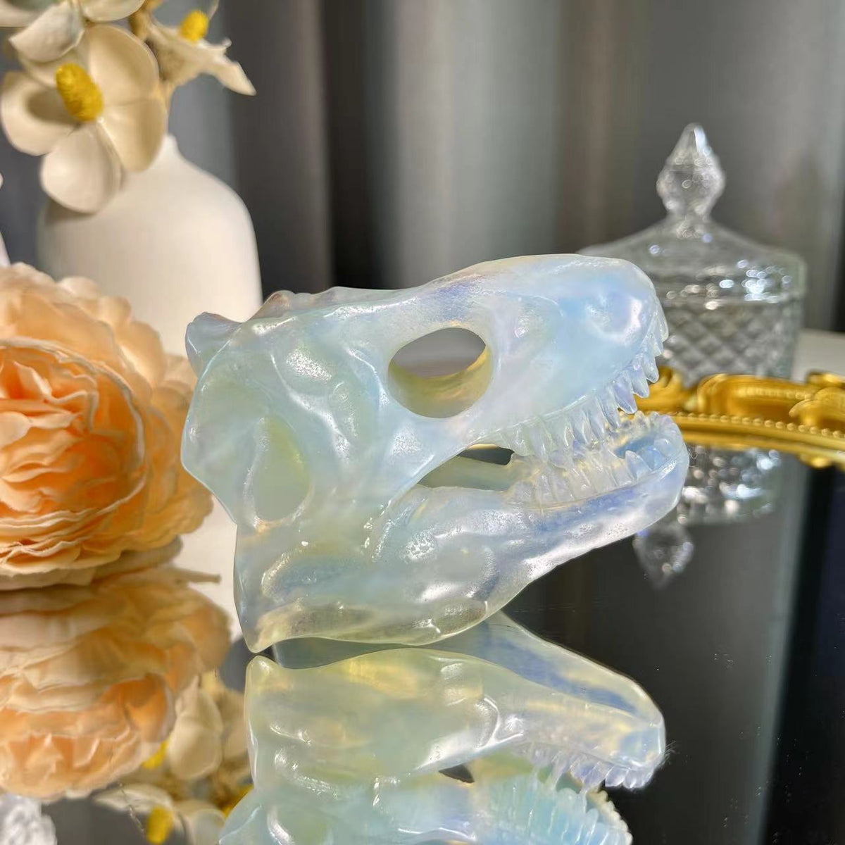 3.3"+ Opalite Dinosaur Skull 1PC