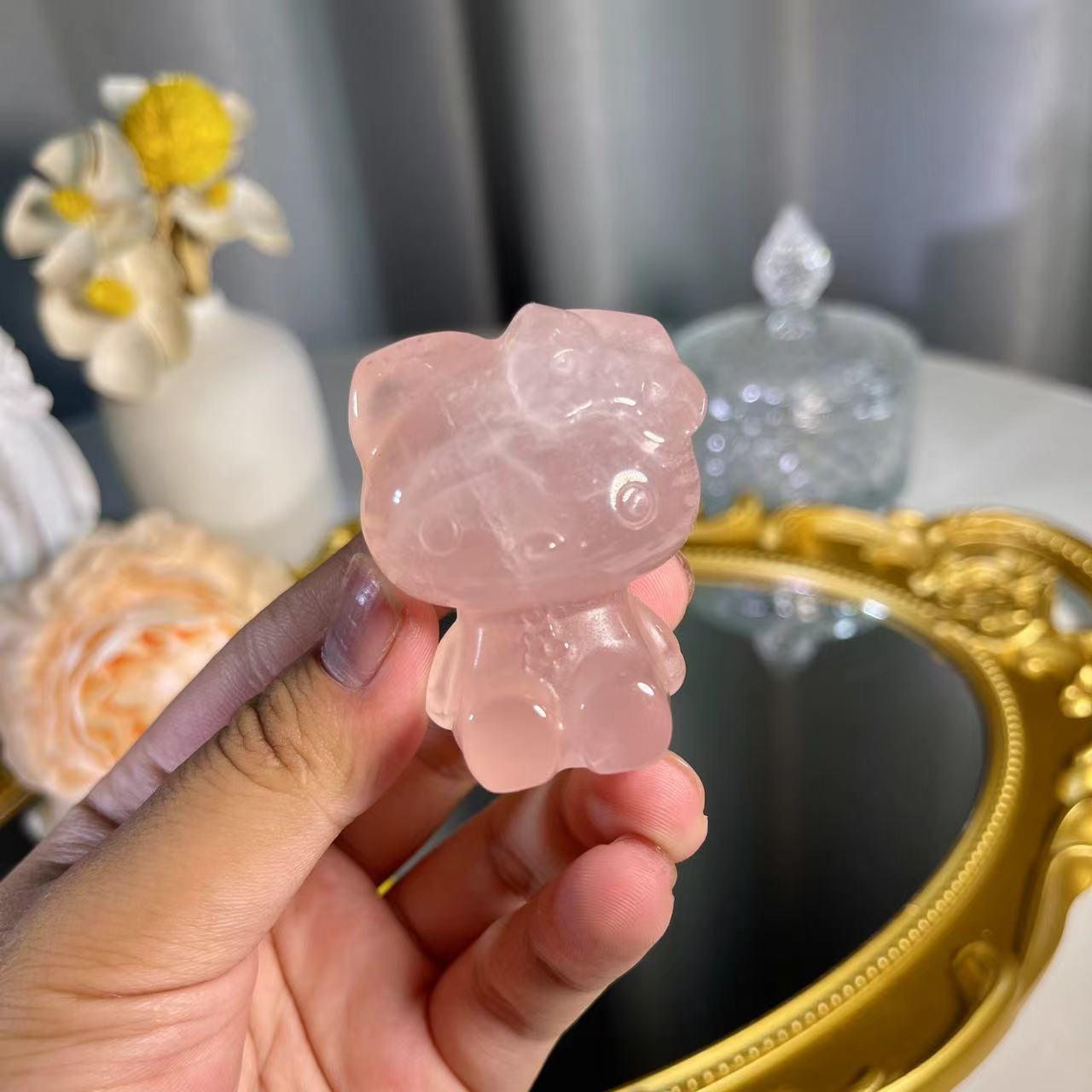 1.7"+ Rose Quartz Hellokitty 1PC