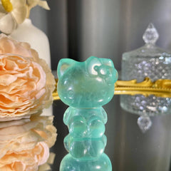 1.7"+ Green Fluorite Hellokitty 1PC