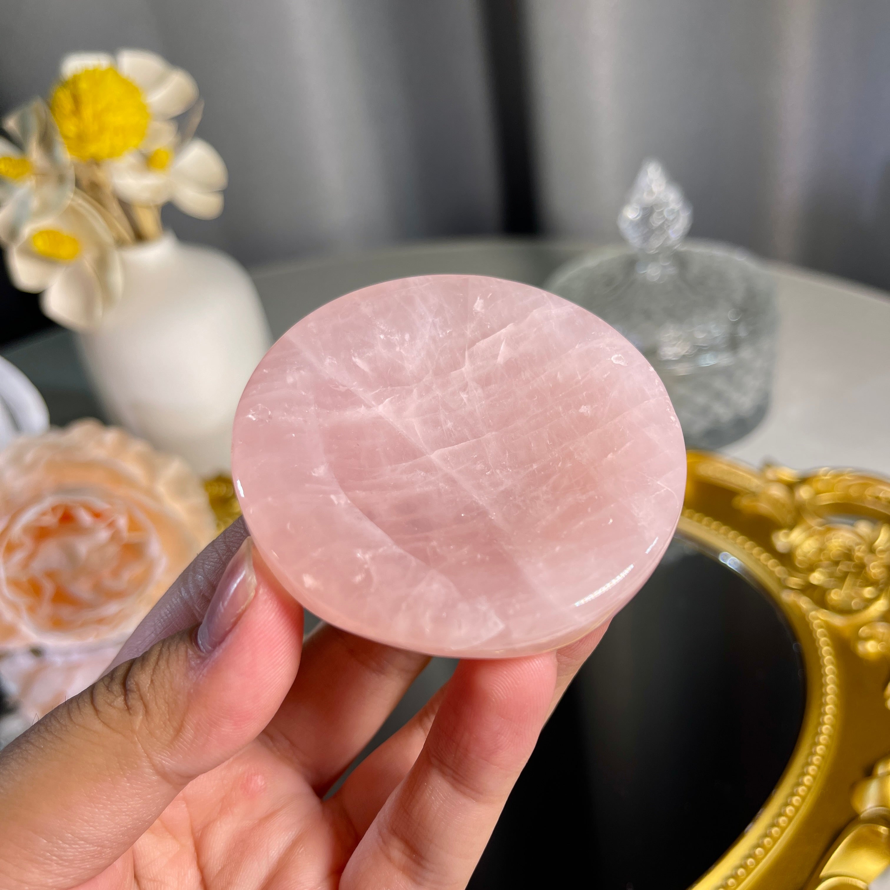 2.2"+ Rose Quartz Bowl 1PC