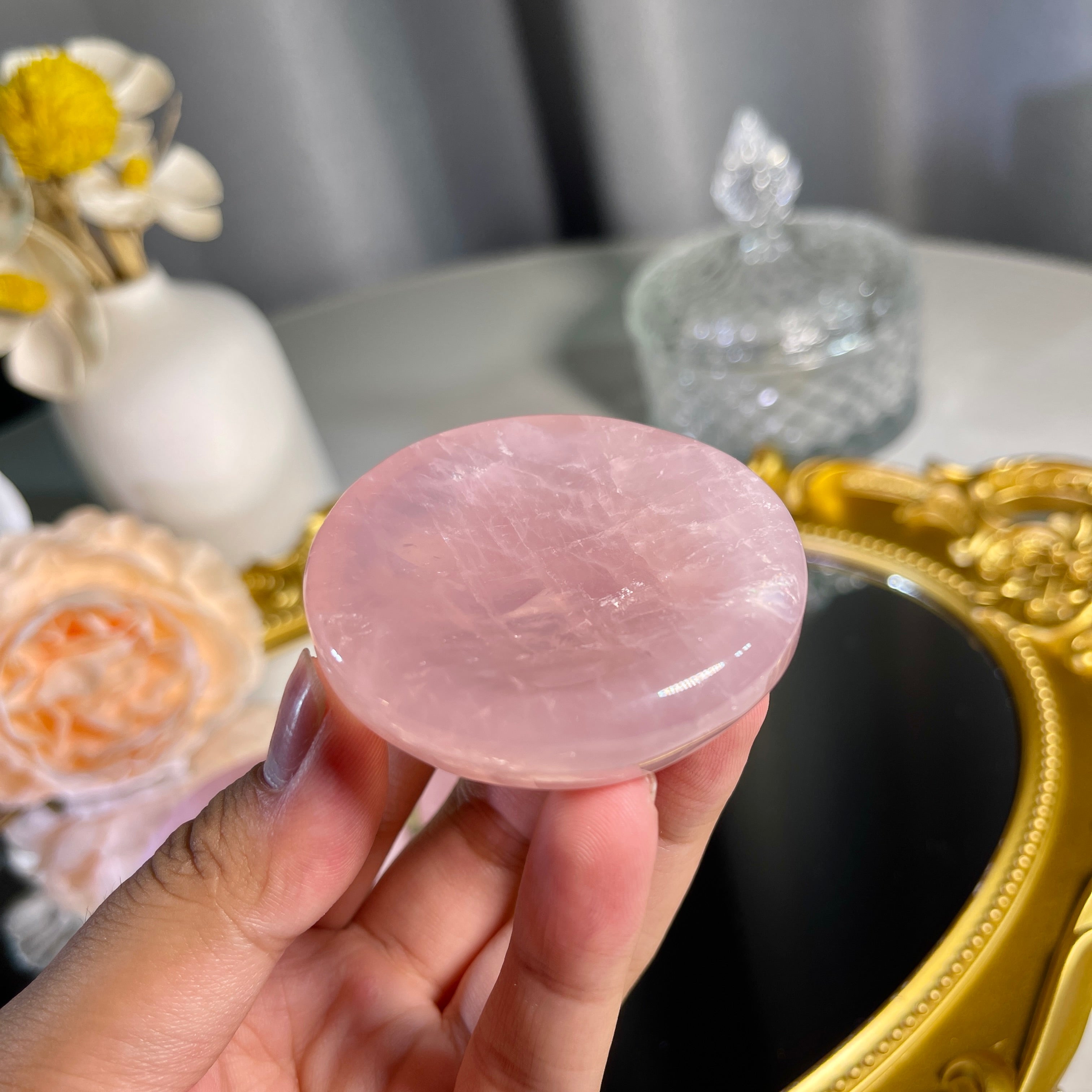 2.2"+ Rose Quartz Bowl 1PC