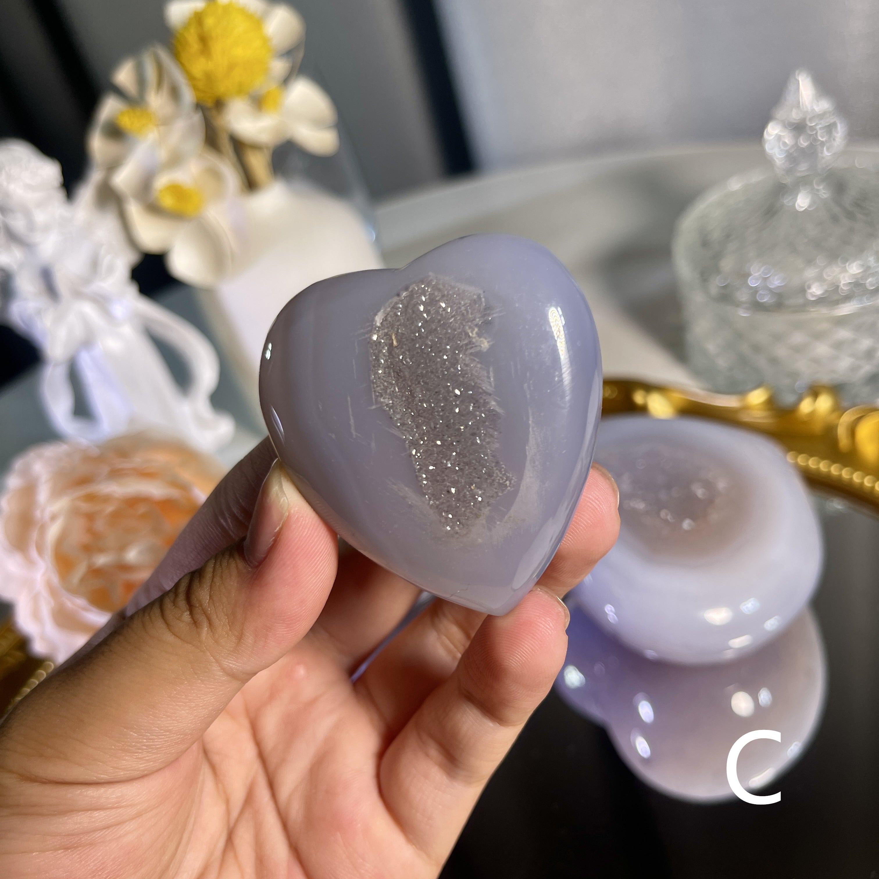 Druzy Agate Heart 1PC