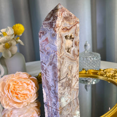 6.5"+ Mexican Lace Agate Tower 1PC