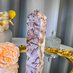 6.0"+ Mexican Lace Agate Tower 1PC