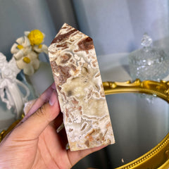 4.8"+ Mexican Lace Agate Tower 1PC