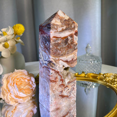 6.3"+ Mexican Lace Agate Tower 1PC