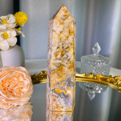 6.0"+ Crazy Lace Agate Tower 1PC