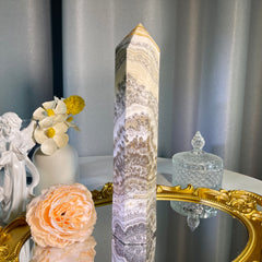 8.8"+ Dendritic Calcite Tower 1PC