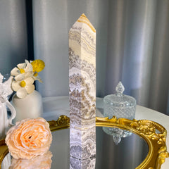 8.8"+ Dendritic Calcite Tower 1PC