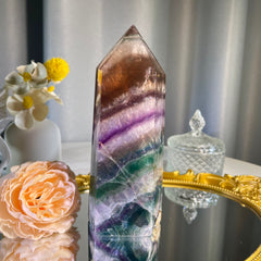 6.9"+ Rainbow Fluorite Tower 1PC