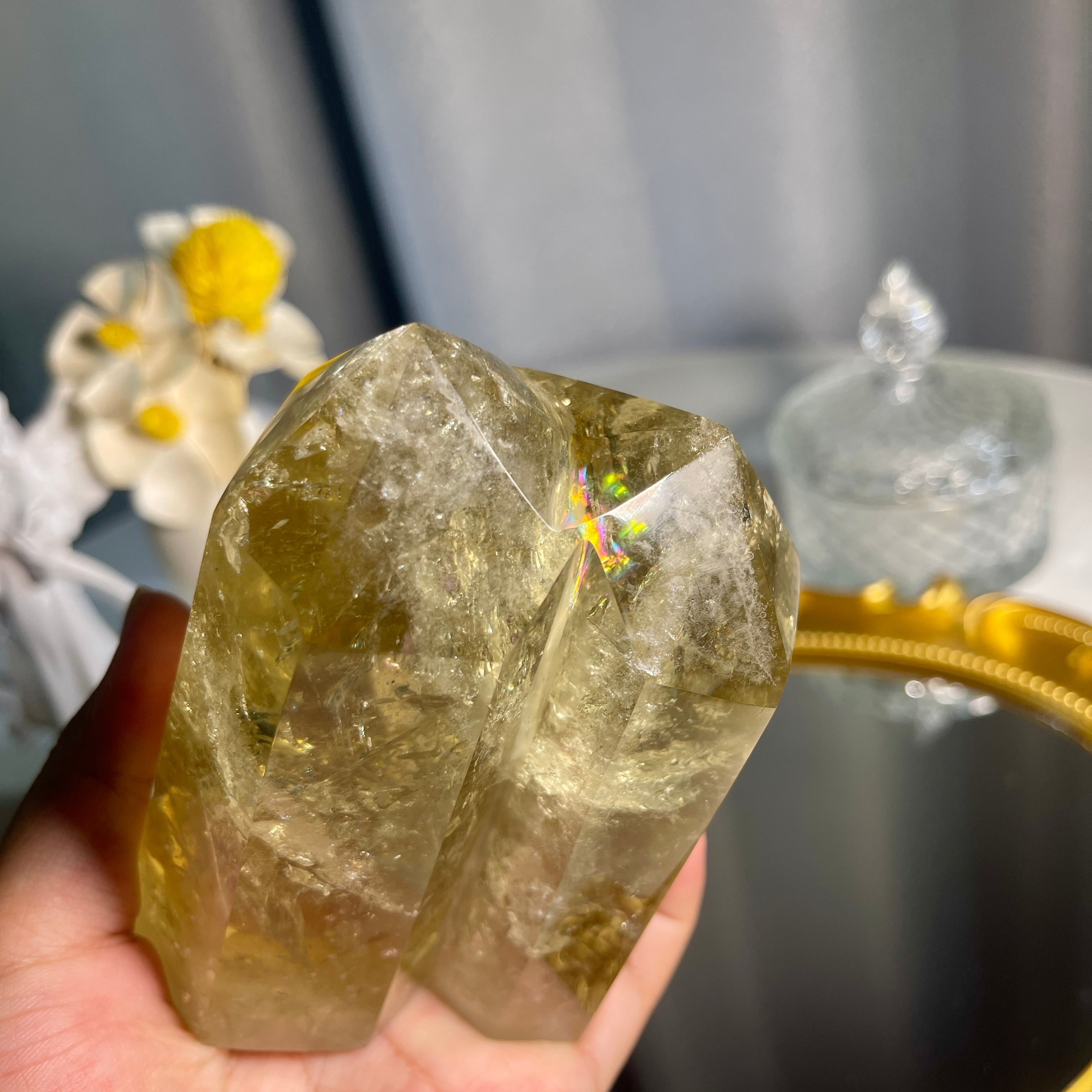 4.0"+ Citrine Twins Tower 1PC