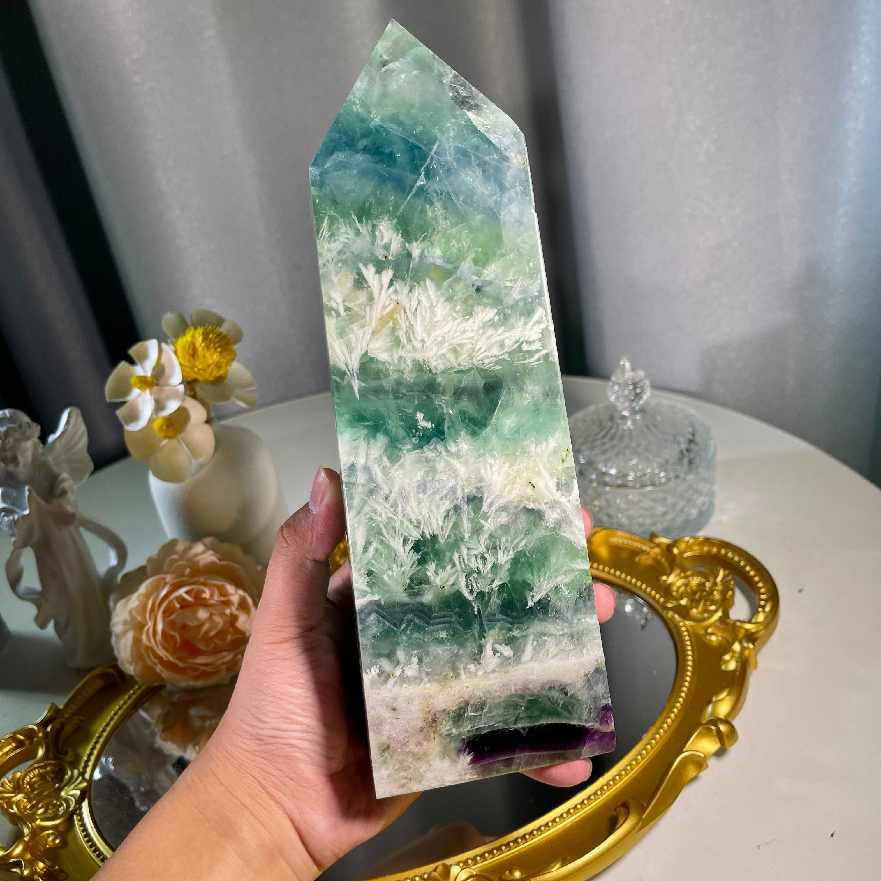 8.7"+ Feather Fluorite Tower 1PC