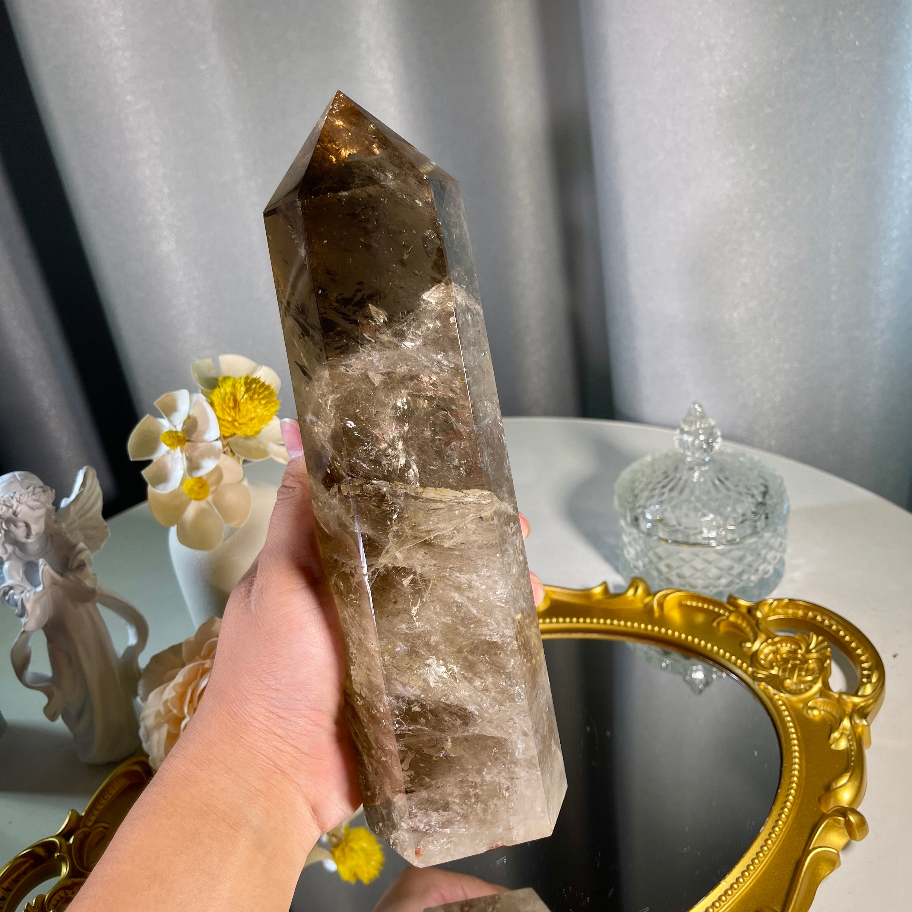 8.9"+ Smoky Quartz Tower 1PC