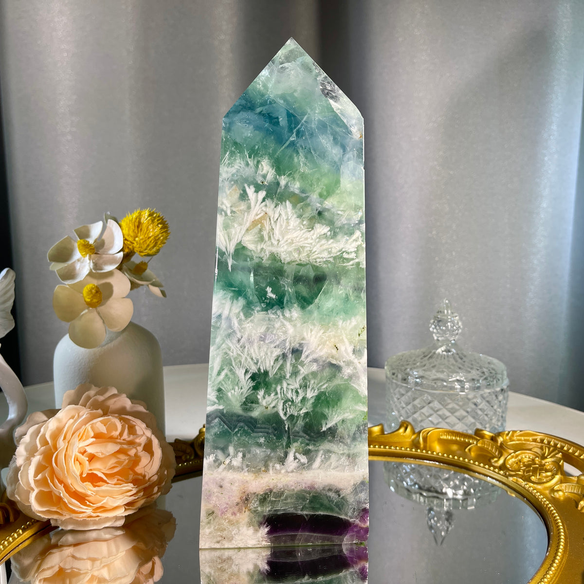 8.7"+ Feather Fluorite Tower 1PC